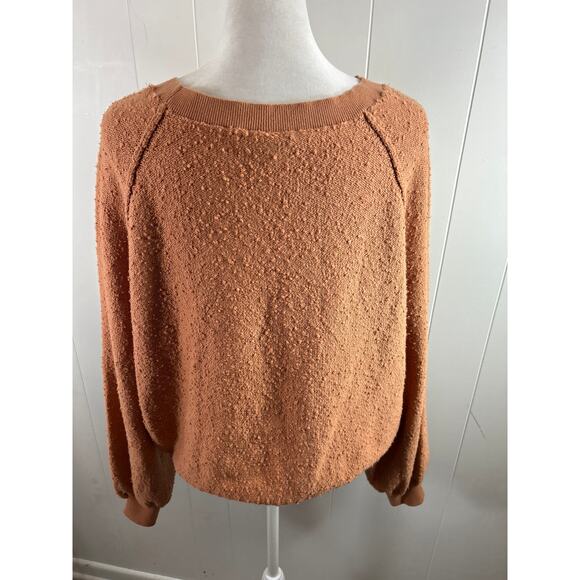 Free People Found My Friend Boucle Pullover. Size S. Coral Color - Picture 4 of 6